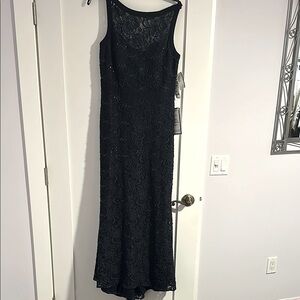 ECI Navy Sequin Embellished Maxi Dress